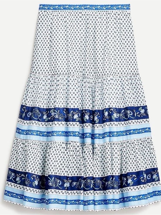 J. Crew Dresses & Skirts - J. Crew Blue and White Printed Cotton Maxi Skirt